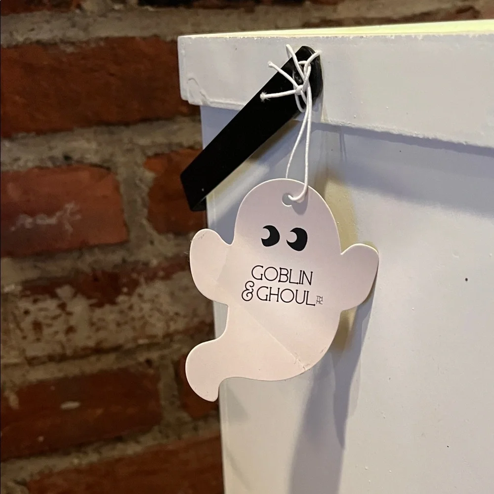 Goblin and ghoul Spooky White Lantern with Ghost Design